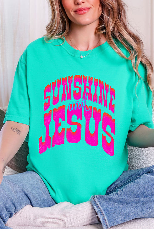 Radiant Sunshine And Jesus Comfort Colors Adult Ring-Spun Cotton Tee