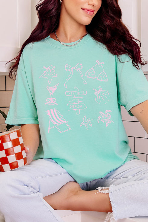 Welcome To The Beach Comfort Colors Adult Ring-Spun Cotton Tee