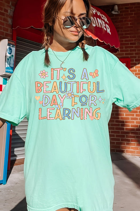 Beautiful Day For Learning Comfort Colors Adult Ring-Spun Cotton Tee