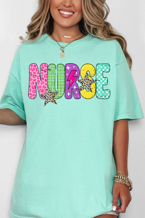 Distressed Retro Nurse Comfort Colors Adult Ring-Spun Cotton Tee