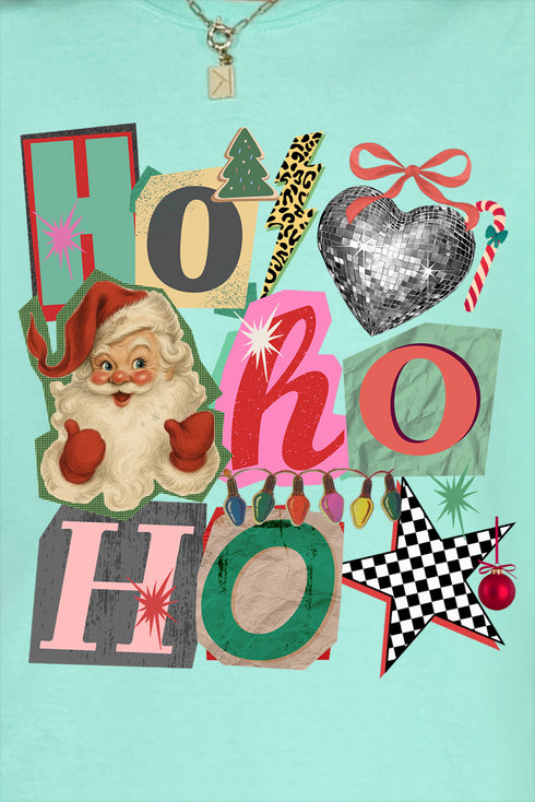 Ho Ho Retro Christmas Comfort Colors Adult Ring-Spun Cotton Tee