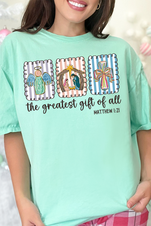 Jesus, Greatest Gift Comfort Colors Adult Ring-Spun Cotton Tee