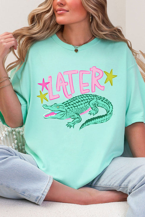 Pink Later Gator Comfort Colors Adult Ring-Spun Cotton Tee