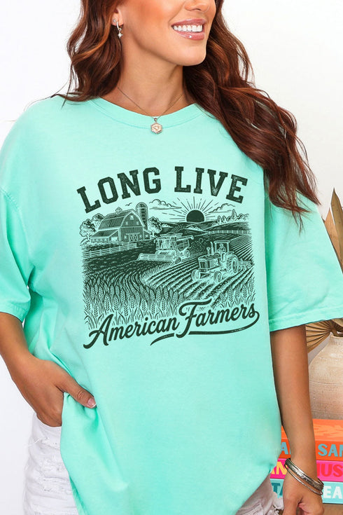 Long Live American Farmers Comfort Colors Adult Ring-Spun Cotton Tee