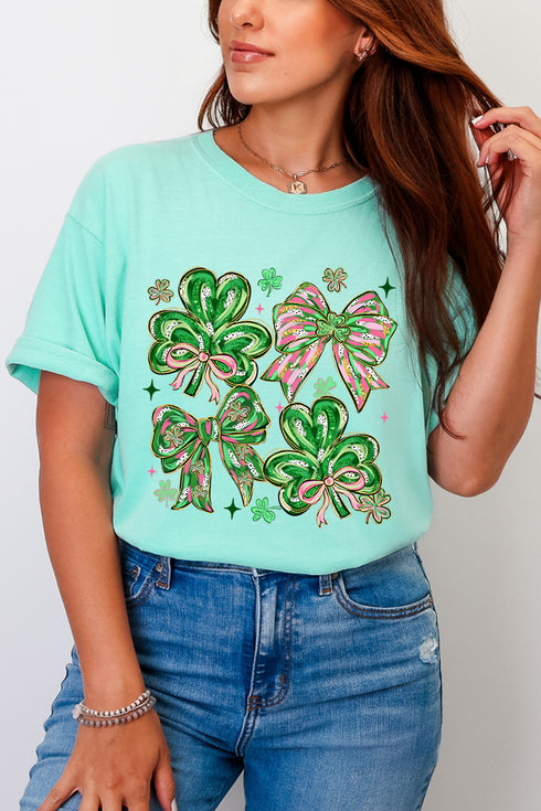 Lucky Luxe Bows Comfort Colors Adult Ring-Spun Cotton Tee