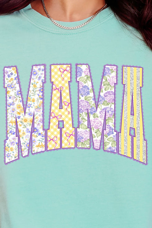 Personalized Purple Scalloped Mom Name Comfort Colors Adult Ring-Spun Cotton Tee