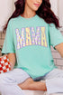 Personalized Purple Scalloped Mom Name Comfort Colors Adult Ring-Spun Cotton Tee