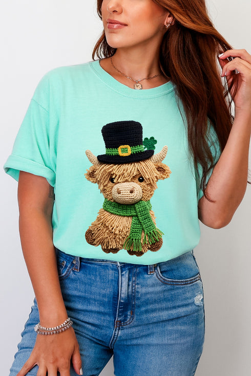 Shamrock & Moo Faux Yarn Comfort Colors Adult Ring-Spun Cotton Tee