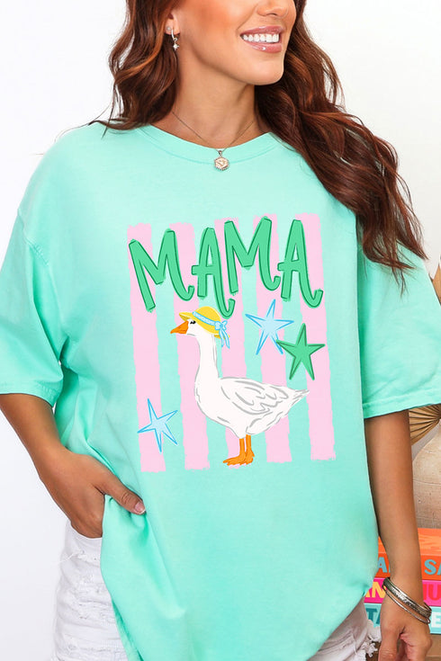 Striped Stars Mama Goose Comfort Colors Adult Ring-Spun Cotton Tee