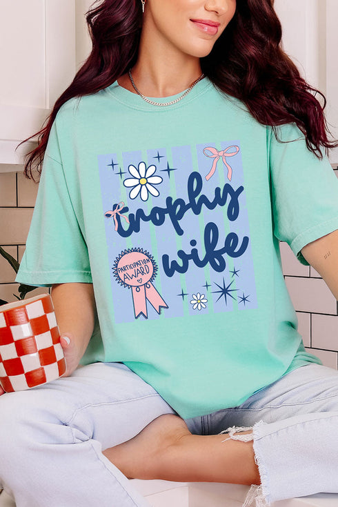Blue Striped Trophy Wife Comfort Colors Adult Ring-Spun Cotton Tee