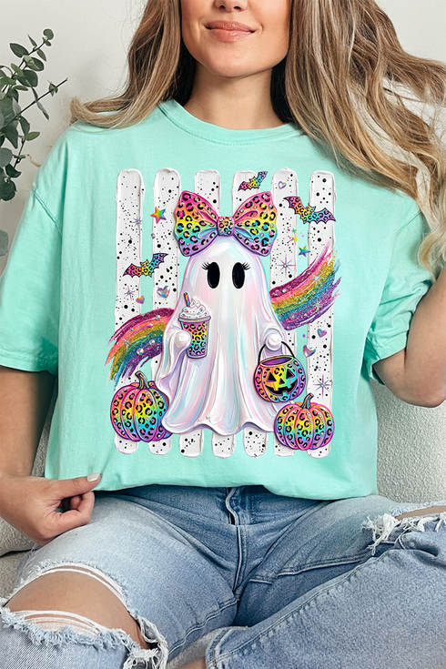 Rainbow Glam Ghost Comfort Colors Adult Ring-Spun Cotton Tee