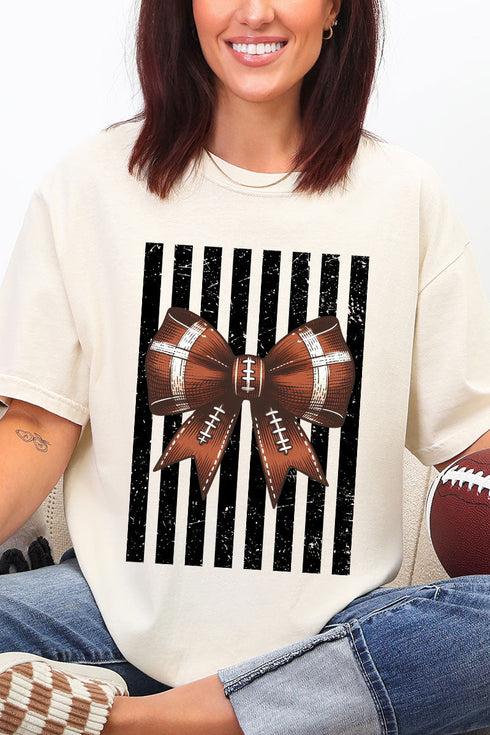Black Varsity Bow Comfort Colors Adult Ring-Spun Cotton Tee