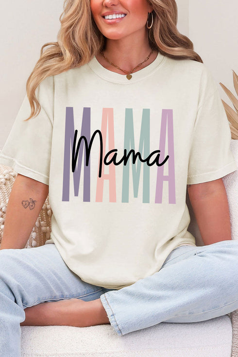 Block Script Mama Comfort Colors Adult Ring-Spun Cotton Tee
