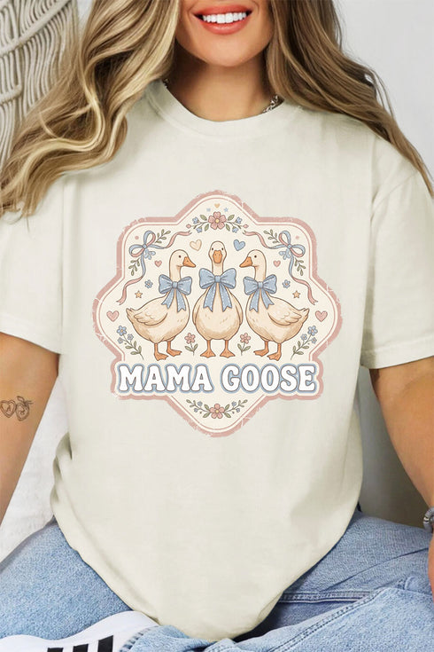 Blue Bow Mama Goose Comfort Colors Adult Ring-Spun Cotton Tee