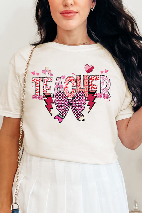 Bow Teacher Doodle Comfort Colors Adult Ring-Spun Cotton Tee