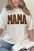 Brown Faux Threaded Mama Comfort Colors Adult Ring-Spun Cotton Tee