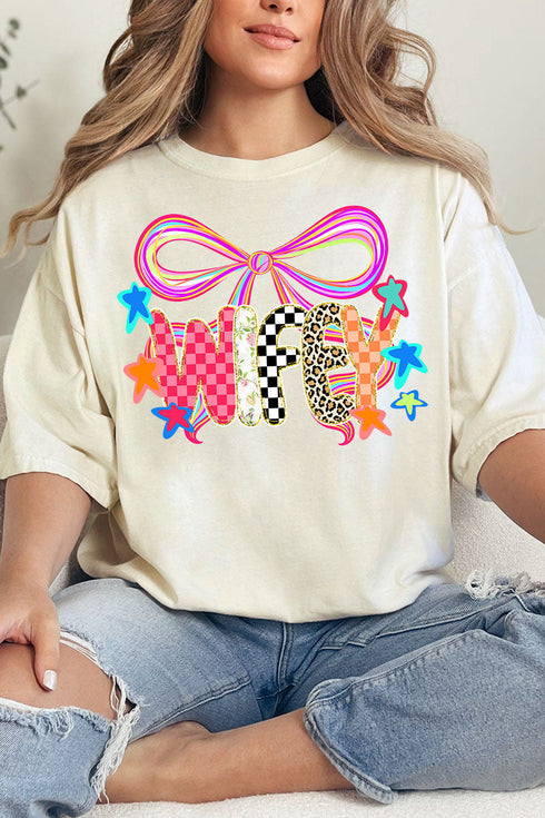 Colorful Preppy Wifey Comfort Colors Adult Ring-Spun Cotton Tee