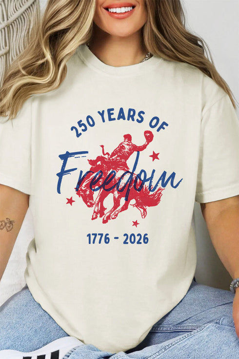 Cowboy 250 Years Of Freedom Comfort Colors Adult Ring-Spun Cotton Tee