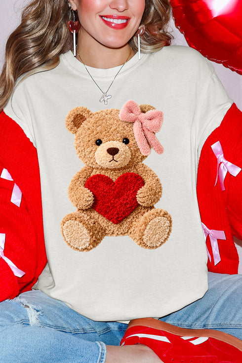 Cozy Heart Cub Faux Yarn Comfort Colors Adult Ring-Spun Cotton Tee