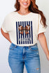 Personalized Navy Varsity Bow Comfort Colors Adult Ring-Spun Cotton Tee