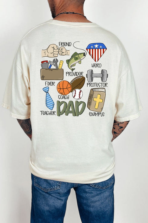 Dad Things Front & Back Comfort Colors Adult Ring-Spun Cotton Tee