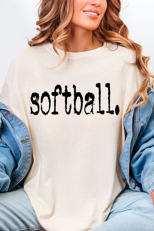 Distressed Softball. Comfort Colors Adult Ring-Spun Cotton Tee