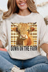 Down On The Farm Highland Cow Comfort Colors Adult Ring-Spun Cotton Tee