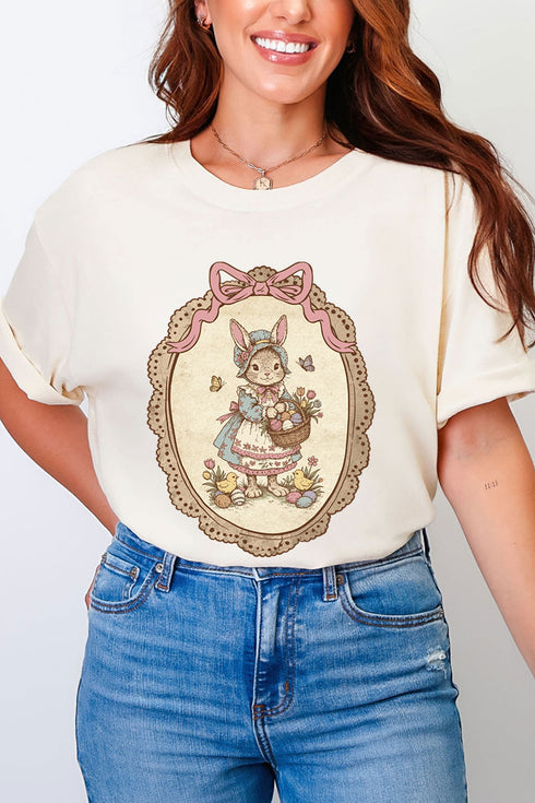 Easter Belle Spring Bunny Comfort Colors Adult Ring-Spun Cotton Tee
