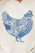 Faux Patchwork Blue Chicken Comfort Colors Adult Ring-Spun Cotton Tee