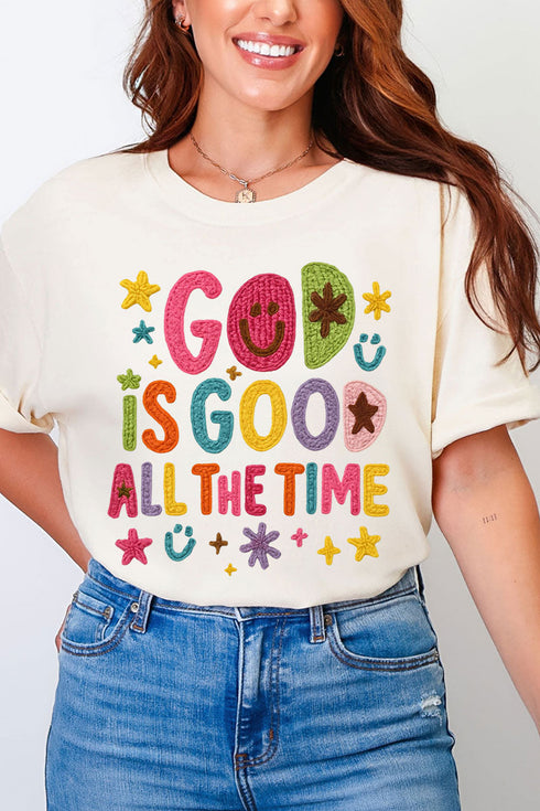 Faux Yarn God Is Good Comfort Colors Adult Ring-Spun Cotton Tee
