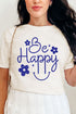 Flower Be Happy Comfort Colors Adult Ring-Spun Cotton Tee