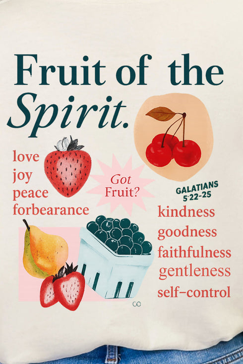 Got Fruit? Fruit Of The Spirit Front & Back Design Comfort Colors Adult Ring-Spun Cotton Tee