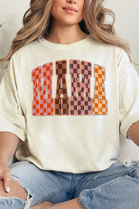 Girlie Check Mama Comfort Colors Adult Ring-Spun Cotton Tee