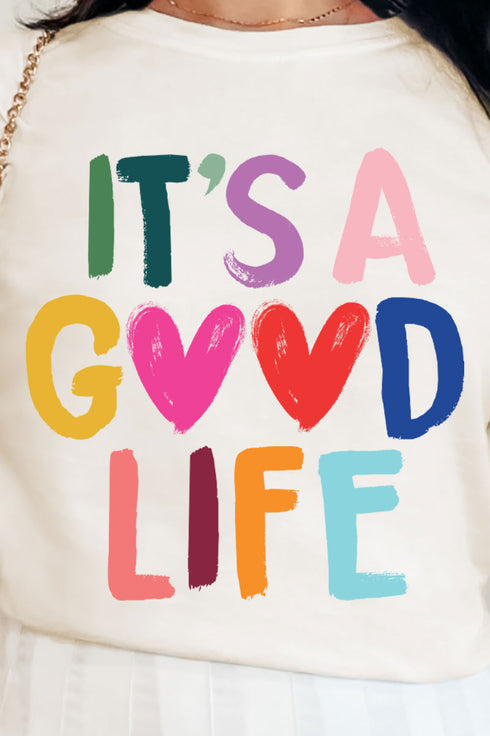 Heart It's A Good Life Comfort Colors Adult Ring-Spun Cotton Tee