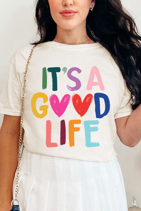 Heart It's A Good Life Comfort Colors Adult Ring-Spun Cotton Tee