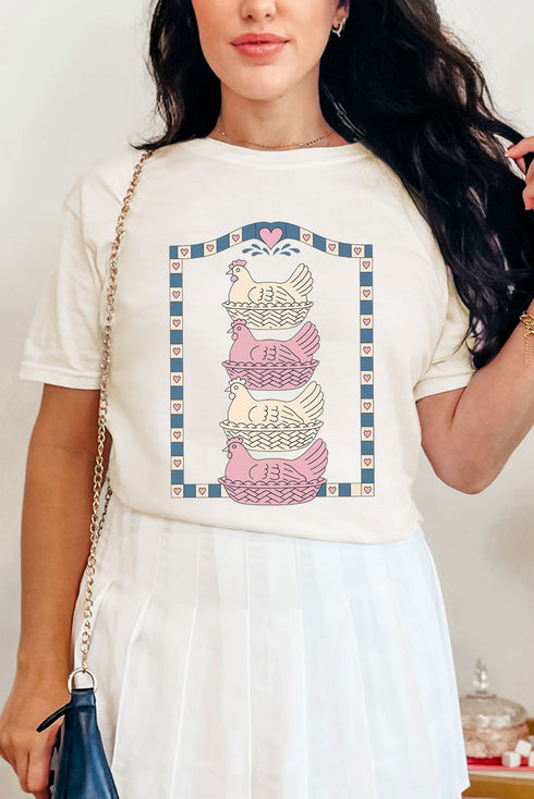 Hen Stack Hearts Comfort Colors Adult Ring-Spun Cotton Tee