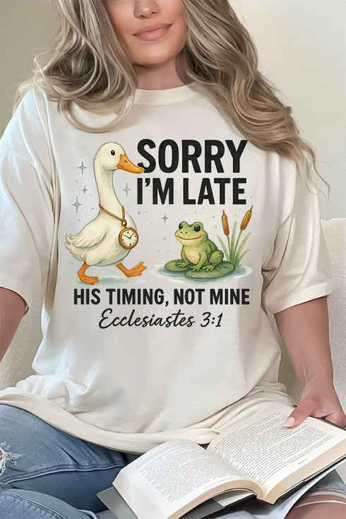 His Timing Not Mine Comfort Colors Adult Ring-Spun Cotton Tee