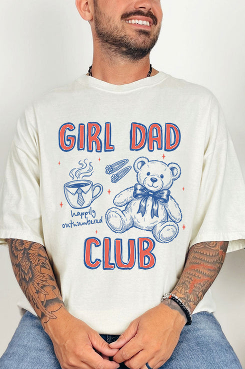 Happily Outnumbered Girl Dad Club Comfort Colors Adult Ring-Spun Cotton Tee