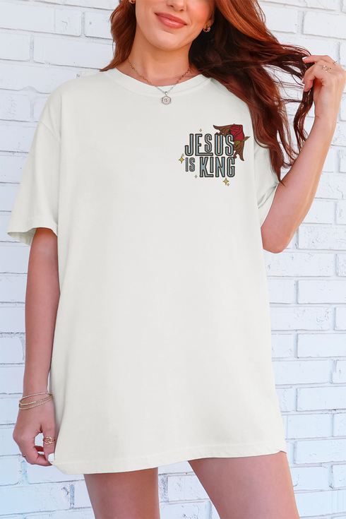 Jesus Is King Front & Back Comfort Colors Adult Ring-Spun Cotton Tee
