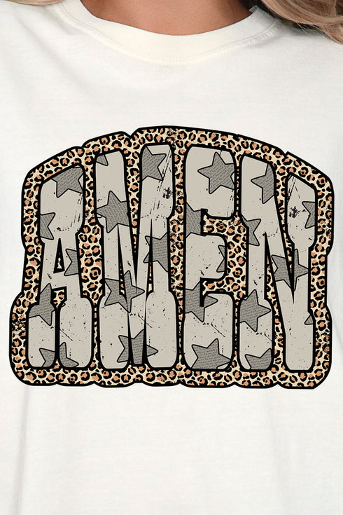 Leopard Star Amen Comfort Colors Adult Ring-Spun Cotton Tee