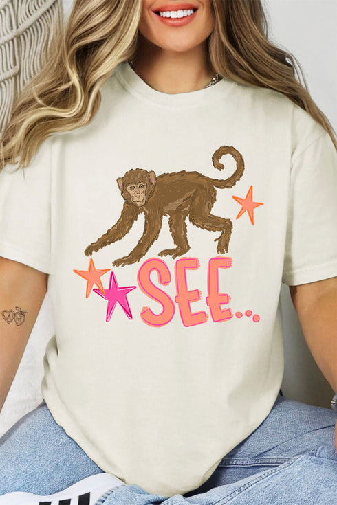 Monkey See, Monkey Do Full Front & Back Comfort Colors Adult Ring-Spun Cotton Tee