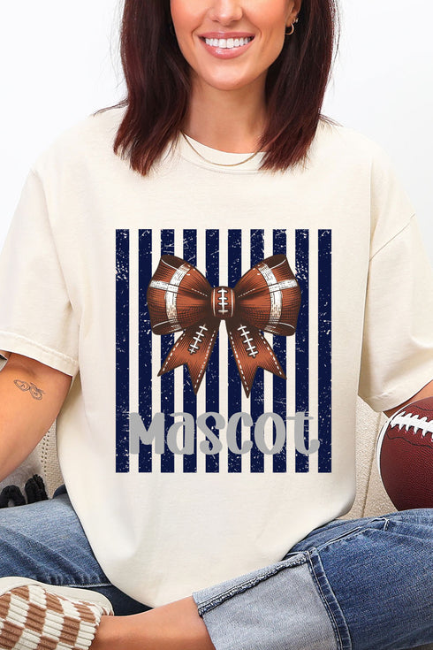 Personalized Navy Varsity Bow Comfort Colors Adult Ring-Spun Cotton Tee *Enter Mascot Name