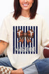 Personalized Navy Varsity Bow Comfort Colors Adult Ring-Spun Cotton Tee *Enter Mascot Name