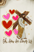 He Loves Us Hearts Comfort Colors Adult Ring-Spun Cotton Tee