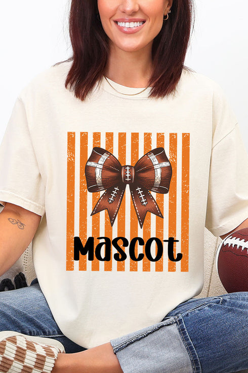 Personalized Orange Varsity Bow Comfort Colors Adult Ring-Spun Cotton Tee *Enter Mascot Name