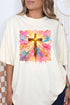 Pastel Brushstroke Cross Comfort Colors Adult Ring-Spun Cotton Tee