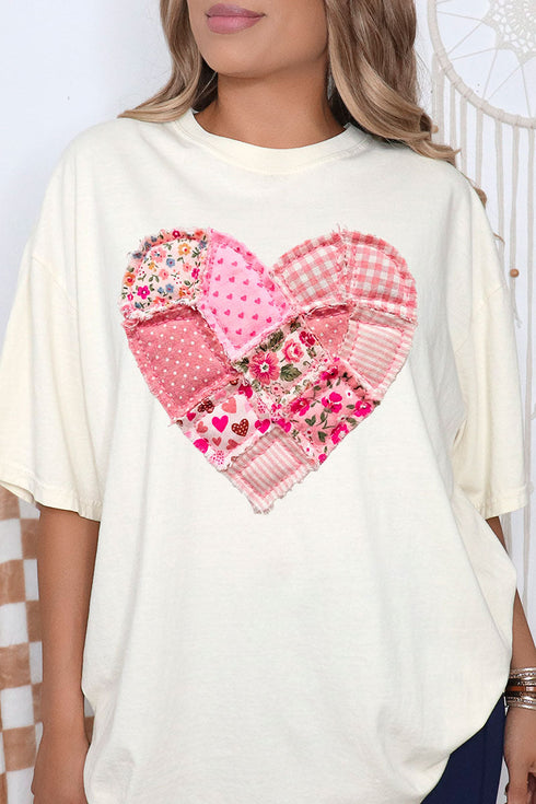 Patchwork Heart Comfort Colors Adult Ring-Spun Cotton Tee