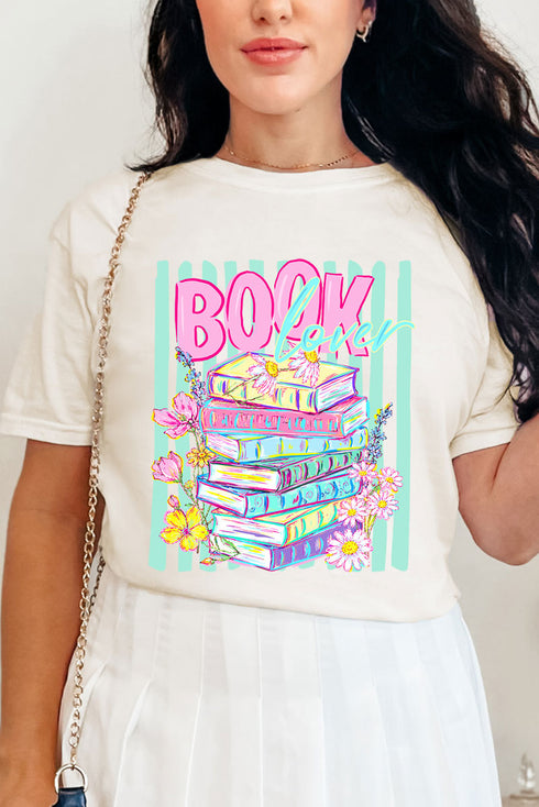 Petals & Paperback Book Lover Comfort Colors Adult Ring-Spun Cotton Tee