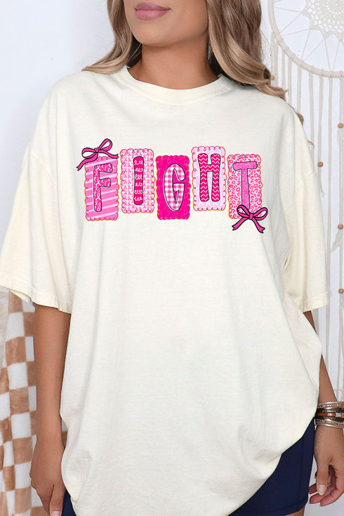 Pretty, Powerful, Pink Fight Comfort Colors Adult Ring-Spun Cotton Tee