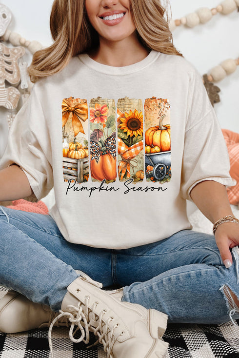 Pumpkin Season Collage Comfort Colors Adult Ring-Spun Cotton Tee